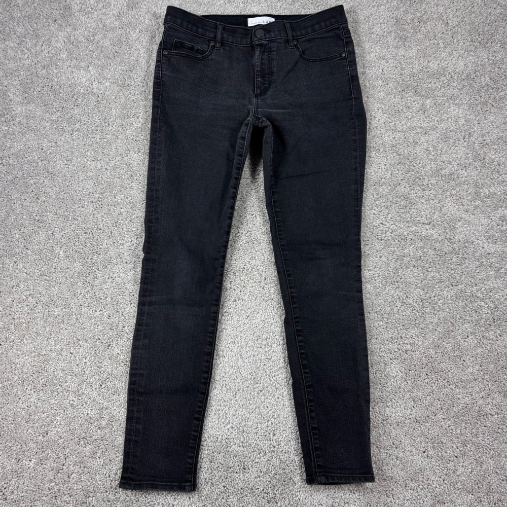 LOFT Modern Skinny Jeans Womens 27 4 Dark Wash Mid Rise Stretch Denim